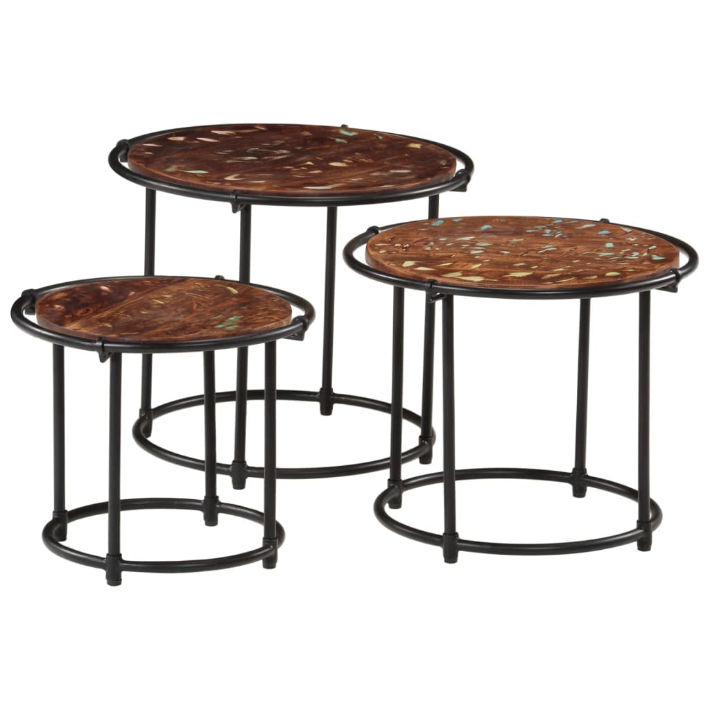 vidaXL Tables basses gigognes 3 pcs. Bois massif recyclé