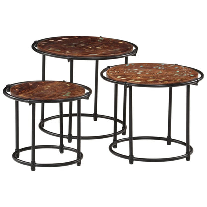 vidaXL Tables basses gigognes 3 pcs. Bois massif recyclé