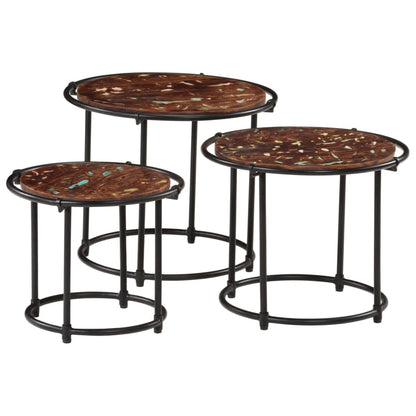 vidaXL Tables basses gigognes 3 pcs. Bois massif recyclé