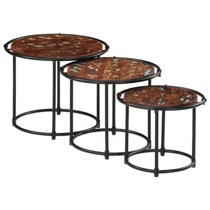 vidaXL Tables basses gigognes 3 pcs. Bois massif recyclé