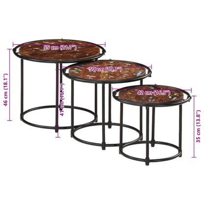vidaXL Tables basses gigognes 3 pcs. Bois massif recyclé
