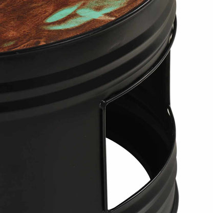 vidaXL Beistelltische Fass-Design 3 Stk. Massives Altholz