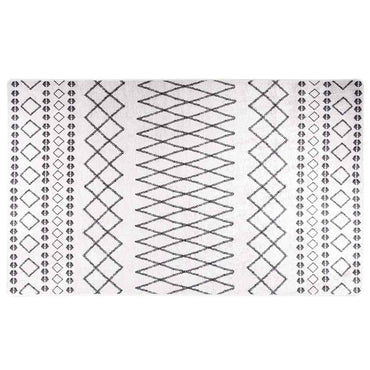 vidaXL Tapis lavable noir et blanc 120x170 cm Antidérapant