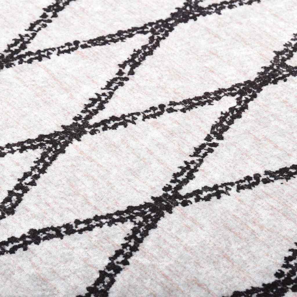 vidaXL Tapis lavable noir et blanc 120x170 cm Antidérapant