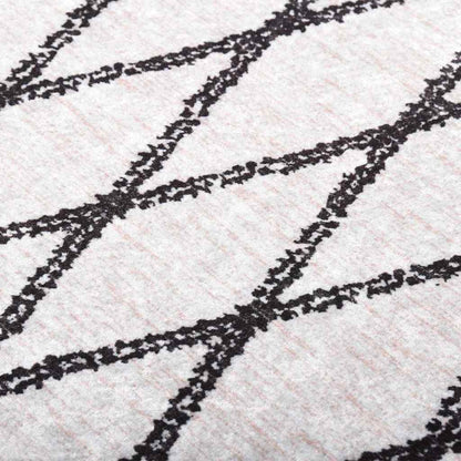 vidaXL Tapis lavable noir et blanc 120x170 cm Antidérapant