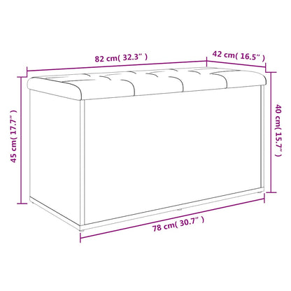 vidaXL Sitzbank mit Stauraum Betongrau 82x42x45 cm Holzwerkstoff