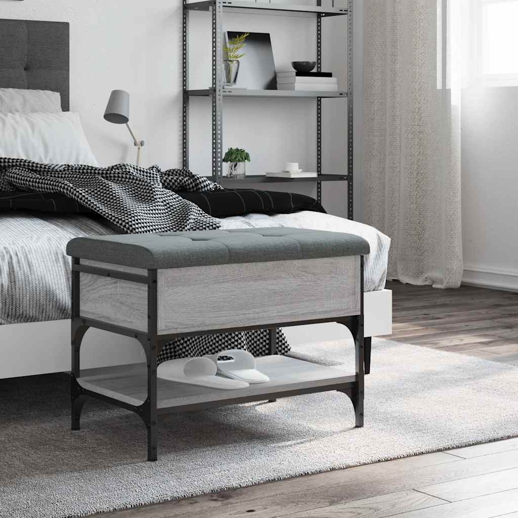 Schuhbank Grau Sonoma 62x42x45 cm Holzwerkstoff