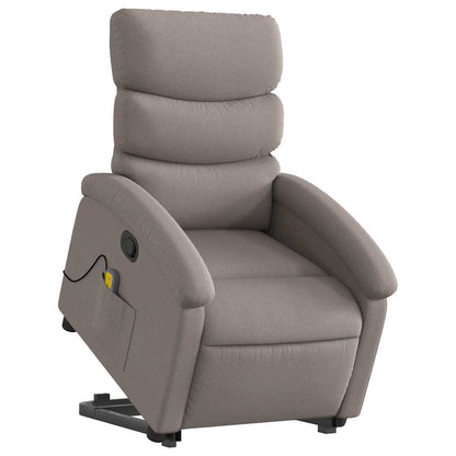 vidaXL Massagesessel mit Aufstehhilfe Taupe Stoff