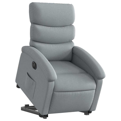 vidaXL Relaxsessel mit Aufstehhilfe Elektrisch Hellgrau Stoff