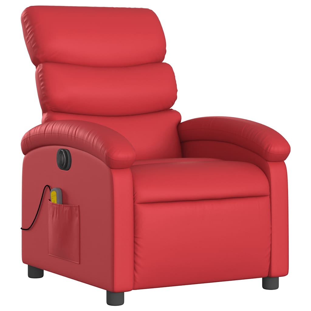 vidaXL Massagesessel Elektrisch Rot Kunstleder