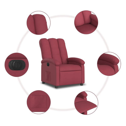 vidaXL Relaxsessel Elektrisch Weinrot Stoff