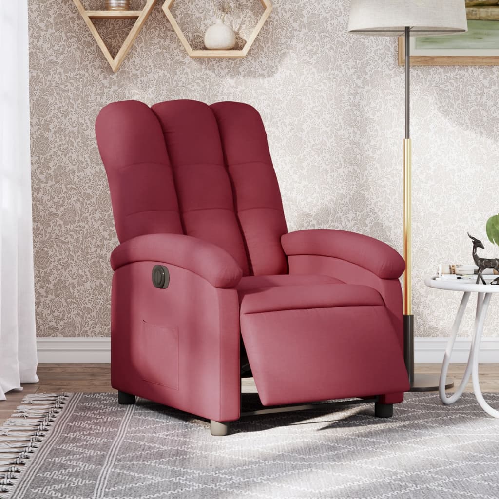 vidaXL Relaxsessel Elektrisch Weinrot Stoff