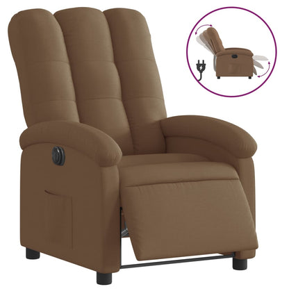 vidaXL Fauteuil de Relaxation Électrique Marron Tissu