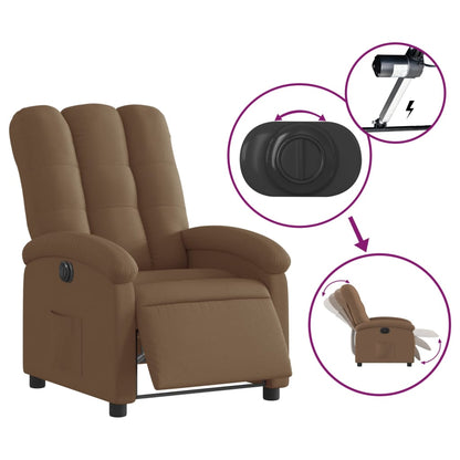 vidaXL Fauteuil de Relaxation Électrique Marron Tissu
