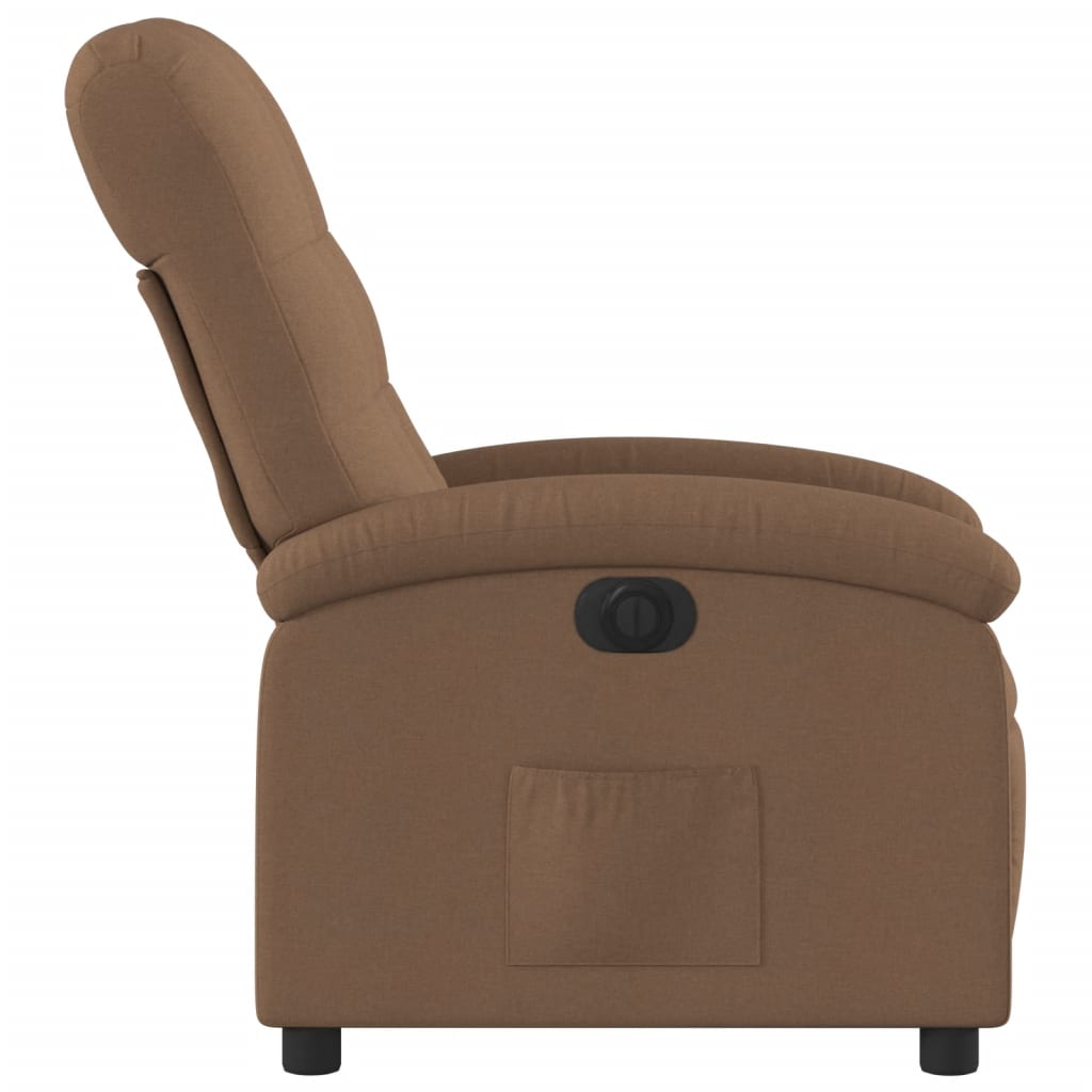 vidaXL Fauteuil de Relaxation Électrique Marron Tissu