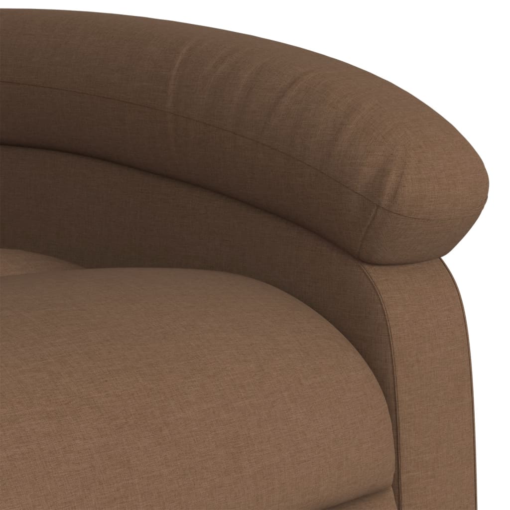 vidaXL Fauteuil de Relaxation Électrique Marron Tissu