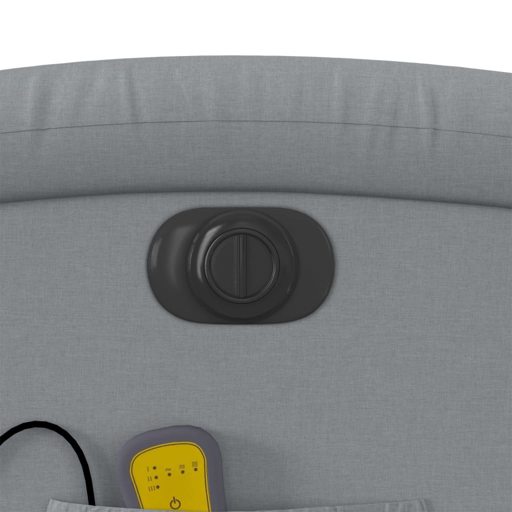 vidaXL Massagesessel Elektrisch Hellgrau Stoff