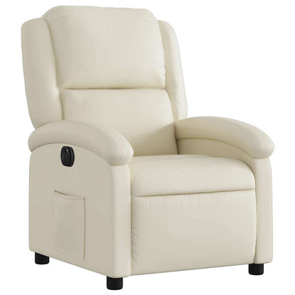 vidaXL Relaxsessel Elektrisch Creme Kunstleder