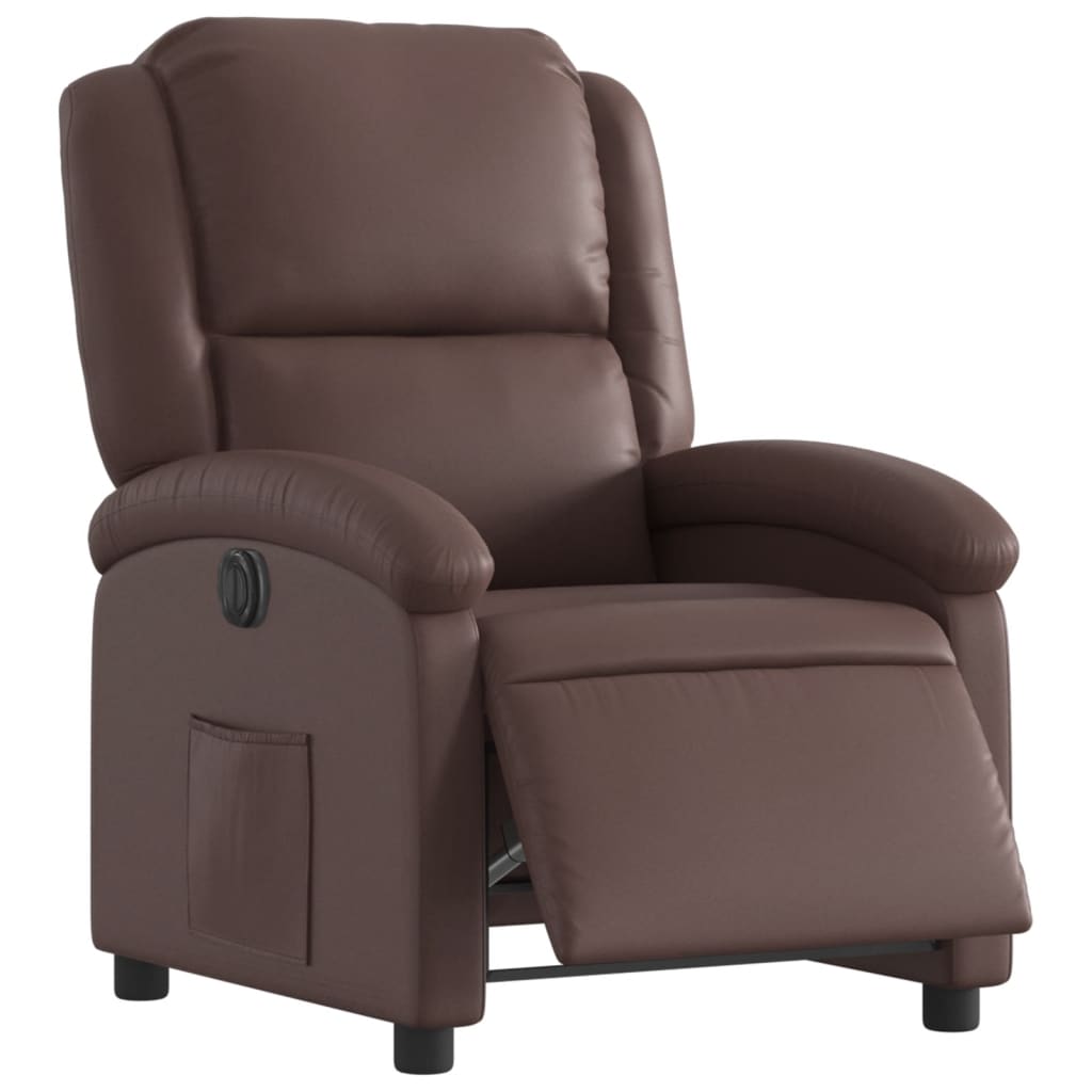 vidaXL Elektrischer Relaxsessel Braun Kunstleder