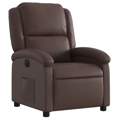 vidaXL Elektrischer Relaxsessel Braun Kunstleder