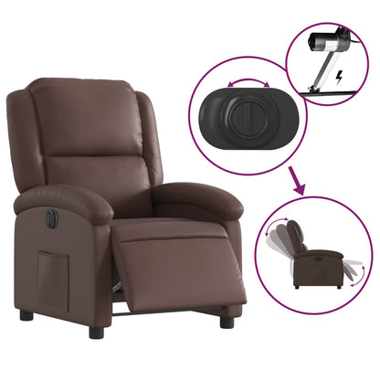 vidaXL Elektrischer Relaxsessel Braun Kunstleder