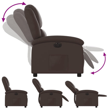 vidaXL Elektrischer Relaxsessel Braun Kunstleder