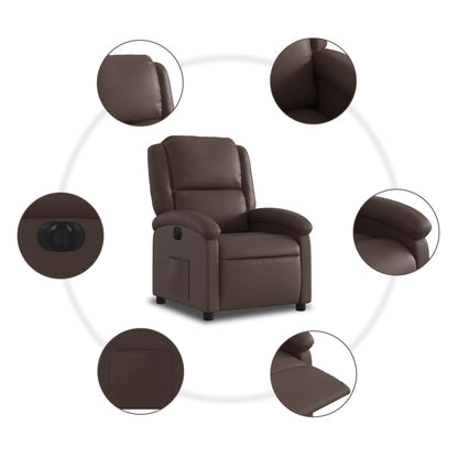 vidaXL Elektrischer Relaxsessel Braun Kunstleder
