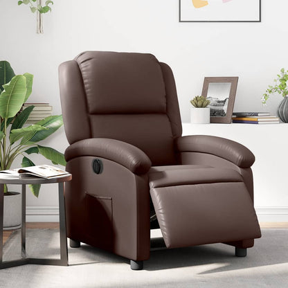 vidaXL Elektrischer Relaxsessel Braun Kunstleder