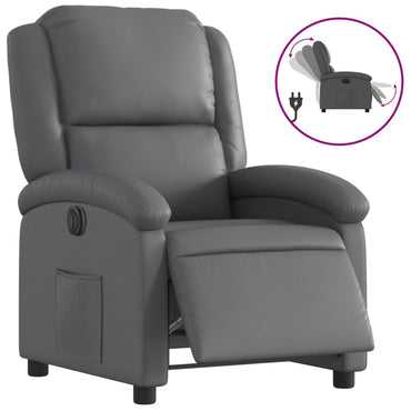 vidaXL Relaxsessel Elektrisch Grau Kunstleder