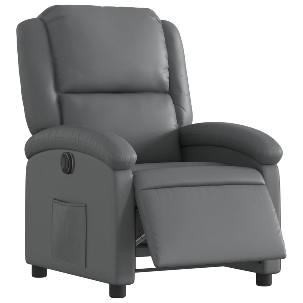 vidaXL Relaxsessel Elektrisch Grau Kunstleder