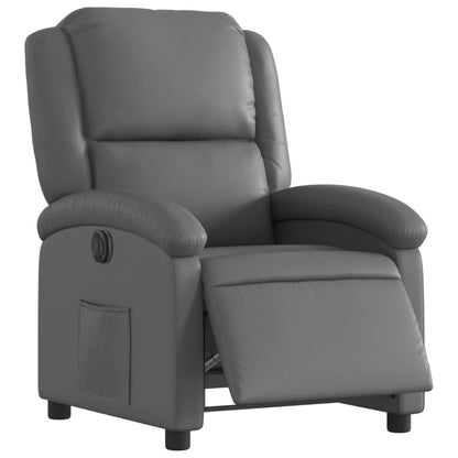 vidaXL Relaxsessel Elektrisch Grau Kunstleder
