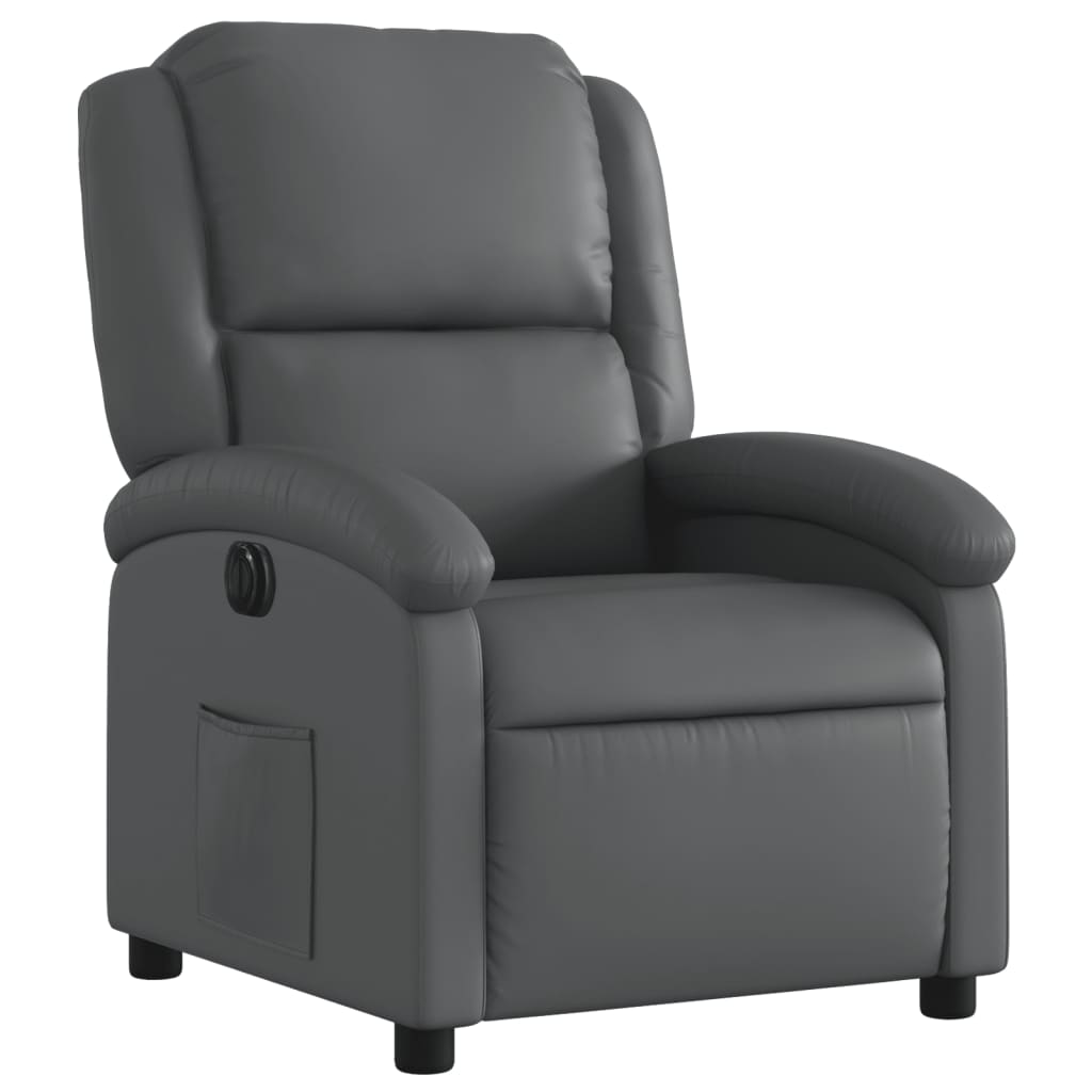 vidaXL Relaxsessel Elektrisch Grau Kunstleder