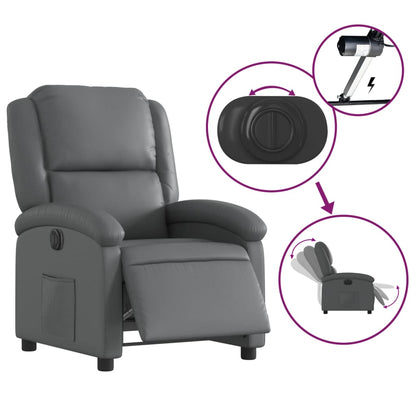 vidaXL Relaxsessel Elektrisch Grau Kunstleder