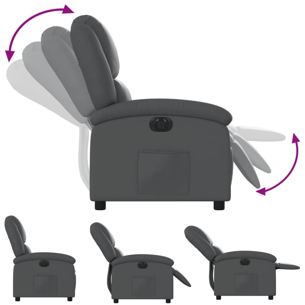 vidaXL Relaxsessel Elektrisch Grau Kunstleder
