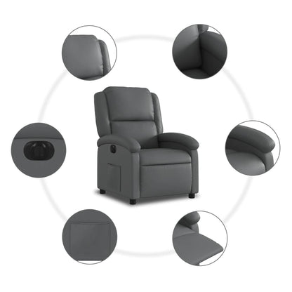 vidaXL Relaxsessel Elektrisch Grau Kunstleder