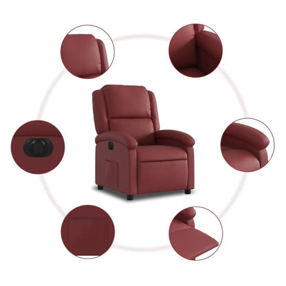 vidaXL Relaxsessel Elektrisch Weinrot Kunstleder