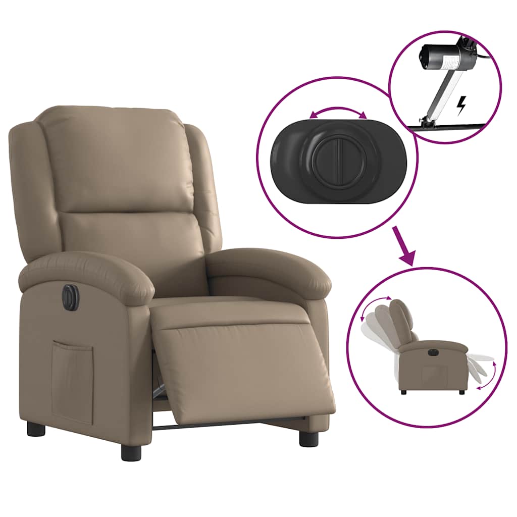 vidaXL Relaxsessel Elektrisch Cappuccino-Braun Kunstleder