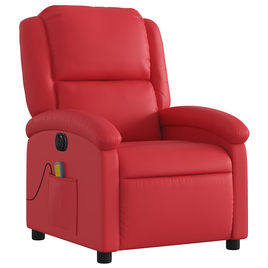 vidaXL Massagesessel Elektrisch Rot Kunstleder