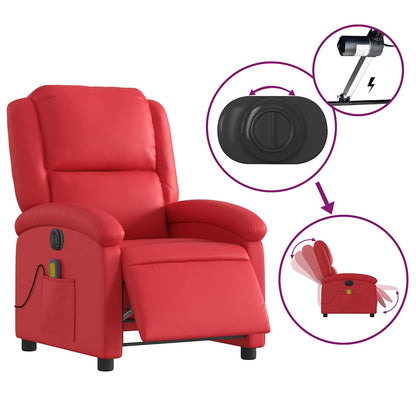 vidaXL Massagesessel Elektrisch Rot Kunstleder