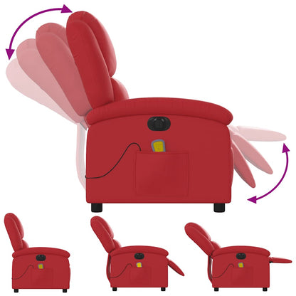 vidaXL Massagesessel Elektrisch Rot Kunstleder