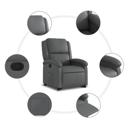 vidaXL Relaxsessel mit Aufstehhilfe Grau Kunstleder