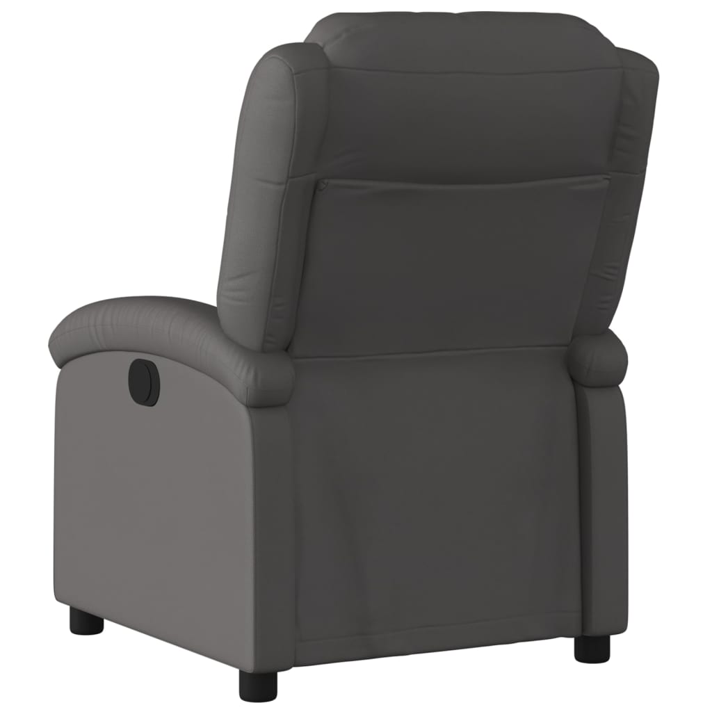 vidaXL Relaxsessel Elektrisch Grau Echtleder