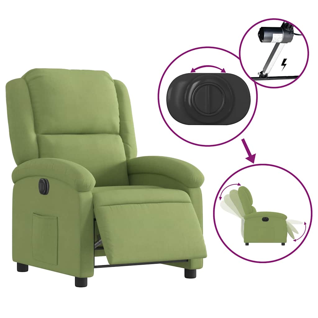 vidaXL Relaxsessel Elektrisch Hellgrün Samt
