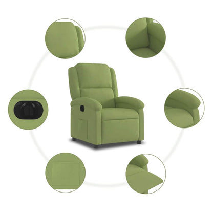vidaXL Relaxsessel Elektrisch Hellgrün Samt