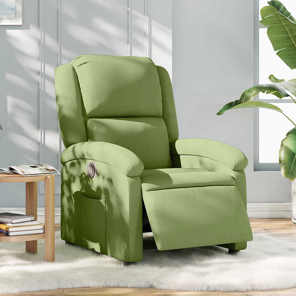 vidaXL Relaxsessel Elektrisch Hellgrün Samt