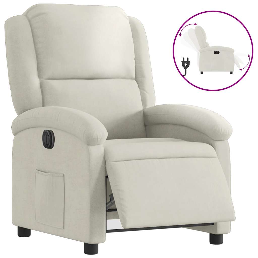 vidaXL Relaxsessel Elektrisch Creme Samt