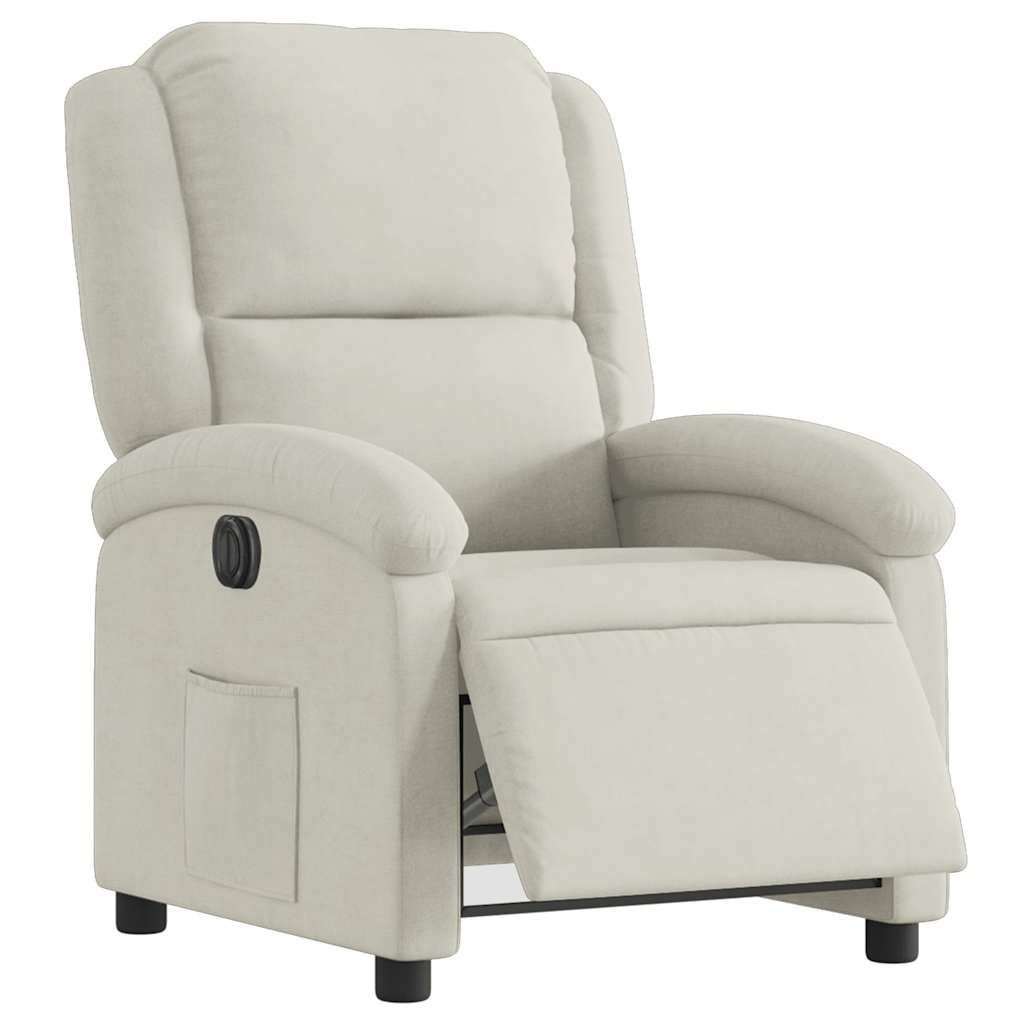 vidaXL Relaxsessel Elektrisch Creme Samt
