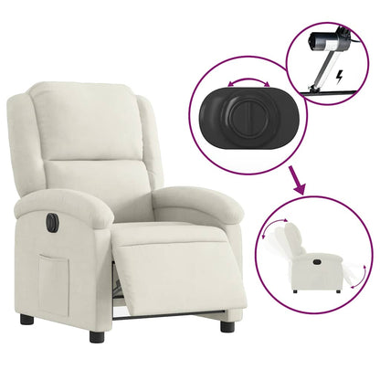 vidaXL Relaxsessel Elektrisch Creme Samt