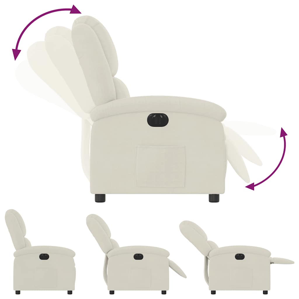 vidaXL Relaxsessel Elektrisch Creme Samt
