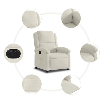 vidaXL Relaxsessel Elektrisch Creme Samt
